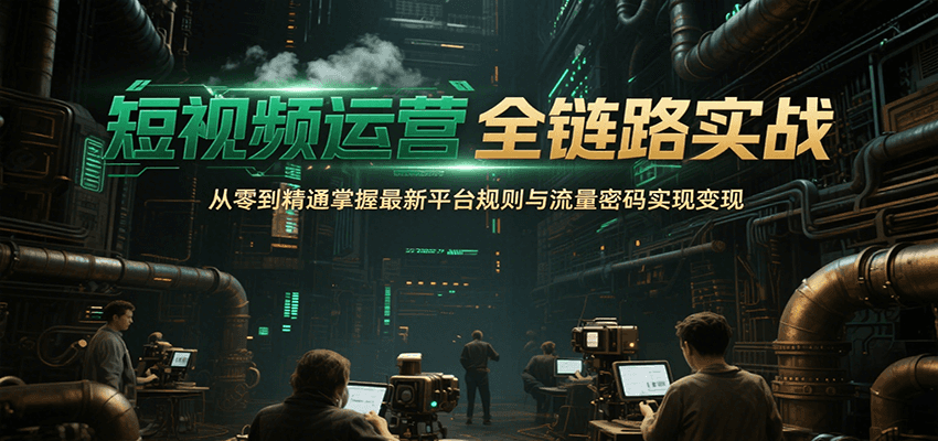 短视频运营全链路实战，从零到精通掌握最新平台规则与流量密码实现变现-鼎铸网