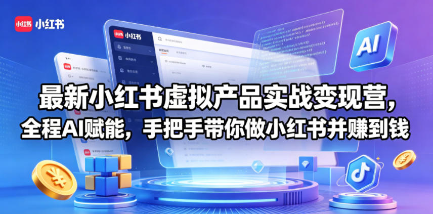 5b192a9de2638beab451524bad8e6ccf.jpeg 最新小红书虚拟产品实战变现营,全程AI赋能,手把手带你做小红书并赚到钱