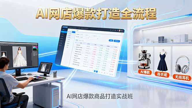 AI网店爆款商品打造实战班：AI技术实现商品图智能处理，快速搭建AI网店-鼎铸网