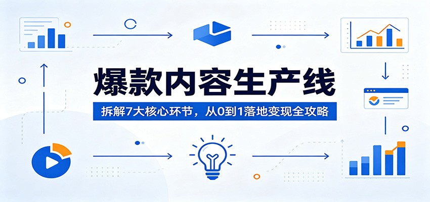 爆款内容生产线：拆解7大核心环节，从0到1落地变现全攻略-鼎铸网