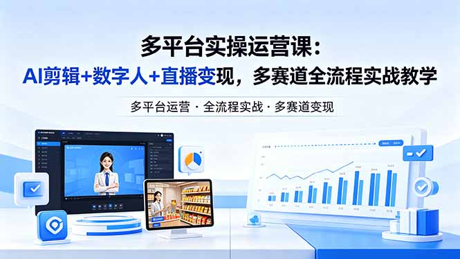 某团队多平台实操运营课-更新26年4月20：AI剪辑+数字人+直播变现，多赛道全流程实战教学-鼎铸网