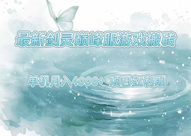 最新剑灵巅峰服游戏搬砖，项目红利期，单机稳定4000+操作简单好上手-鼎铸网