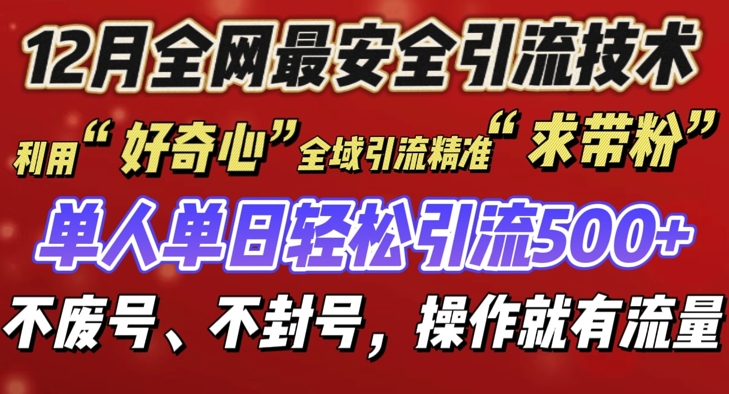 12 月份全网最安全引流创业粉技术来袭，不封号不废号，有操作就有流量【揭秘】-鼎铸网