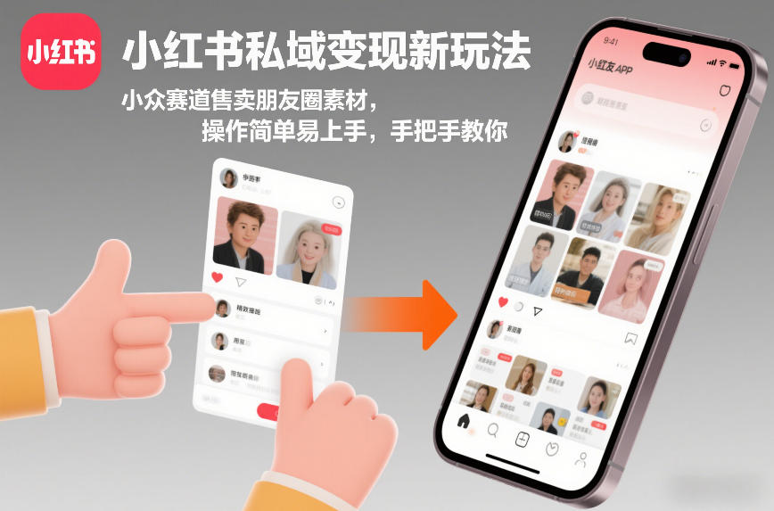 小红书私域变现新玩法，小众赛道售卖朋友圈素材，操作简单易上手，手把手教你-鼎铸网