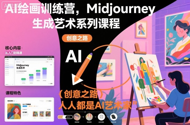 AI绘画训练营，Midjourney生成艺术系列课程，人人都是AI艺术家-鼎铸网