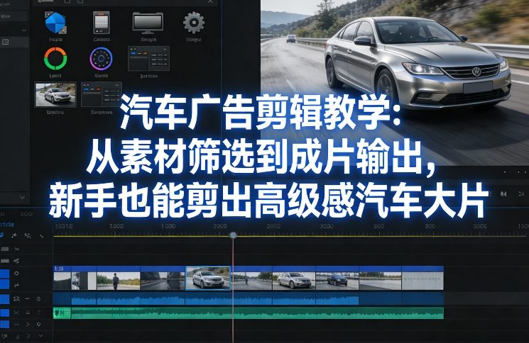 汽车广告剪辑教学：从素材筛选到成片输出，新手也能剪出高级感汽车大片-鼎铸网