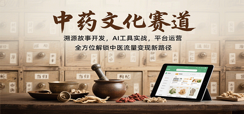 中药文化赛道：溯源故事开发，AI工具实战，平台运营，全方位解锁中医流量变现新路径-鼎铸网