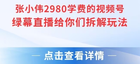 张小伟2980付费额视频号绿幕直播给你们拆解玩法-鼎铸网