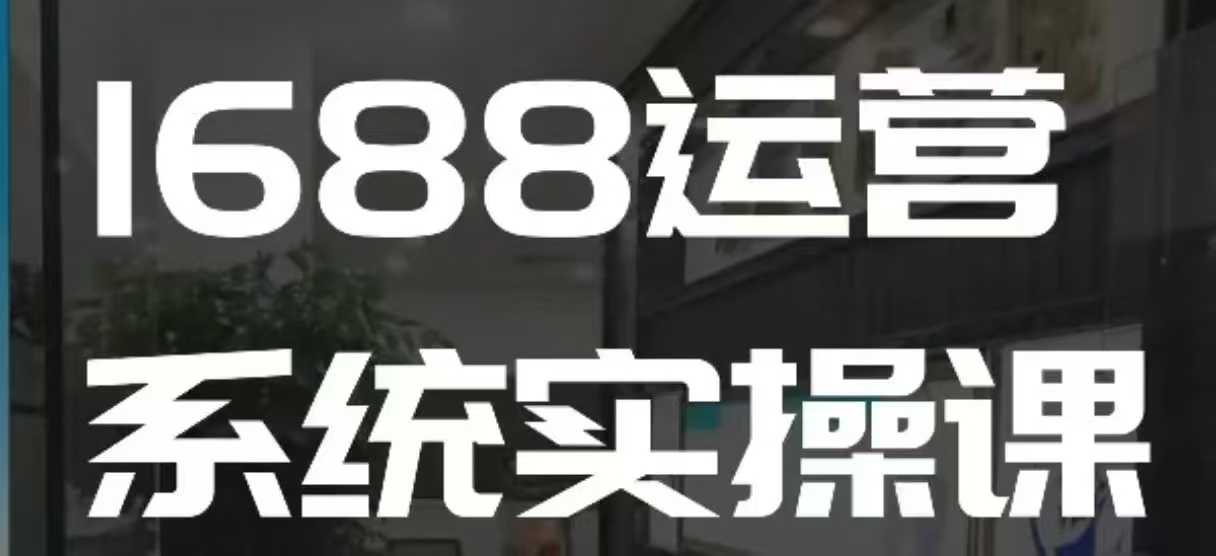 1688高阶运营系统实操课，快速掌握1688店铺运营的核心玩法-鼎铸网