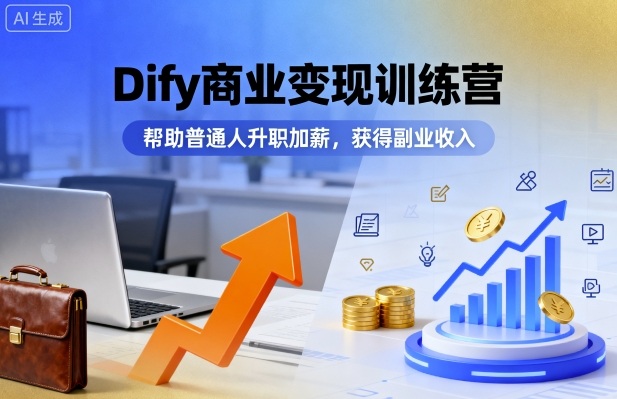 Dify商业变现训练营，帮助普通人升职加薪，获得副业收入-鼎铸网
