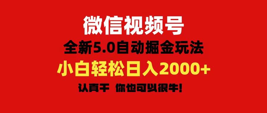 微信视频号变现，5.0全新自动掘金玩法，日入利润2000+有手就行-鼎铸网