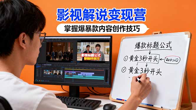影视解说变现营：通过30+实战案例爆款内容创作技巧，掌握影视解说盈利密码-鼎铸网