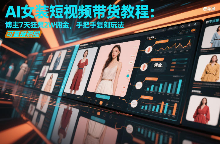 AI女装短视频带货教程：博主7天狂賺2W佣金，手把手复刻玩法，可直接照搬-鼎铸网
