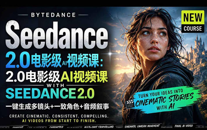 字节跳动的Seedance 2.0 AI电影视频生成制作教程，一键生成多镜头+一致角色+音频叙事-中英字幕-鼎铸网