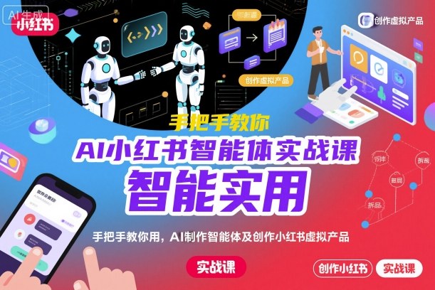AI小红书智能体实战课，手把手教你用AI制作智能体及创作小红书虚拟产品，提效+内容商业化-鼎铸网