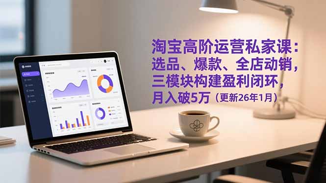 淘宝高阶运营私家课：选品、爆款、全店动销，三模块构建盈利闭环，月入破5万(更新26年1月-鼎铸网