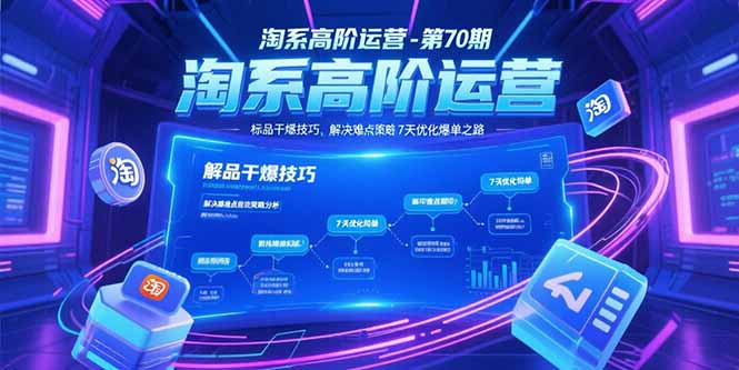 淘系高阶运营-第70期，标品干爆技巧，解决难点策略，大佬操盘方法-鼎铸网