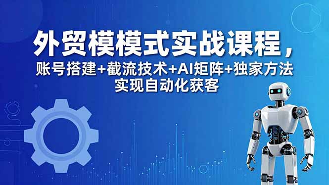 外贸新模式实战课程-更新5月，账号搭建+截流技术+AI矩阵+独家方法实现自动化获客-鼎铸网