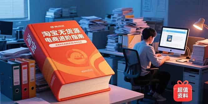 淘宝无货源电商进阶指南，包含新人课、进阶课，配套资料，蓝海选品等-鼎铸网