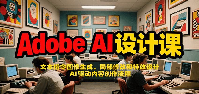 Adobe AI设计课：文本指令图像生成、局部修改和特效设计，AI驱动内容创作流程-鼎铸网
