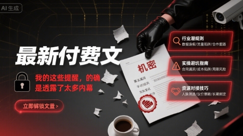 最新付费文：我的这些提醒，的确是透露了太多内幕-鼎铸网