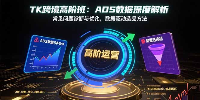 TK跨境高阶班：ADS数据深度解析，常见问题诊断与优化，数据驱动选品方法-鼎铸网