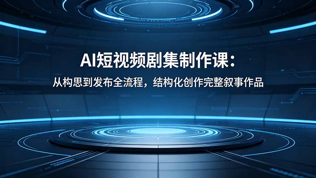 AI短视频剧集制作课：从构思到发布全流程，结构化创作完整叙事作品-鼎铸网