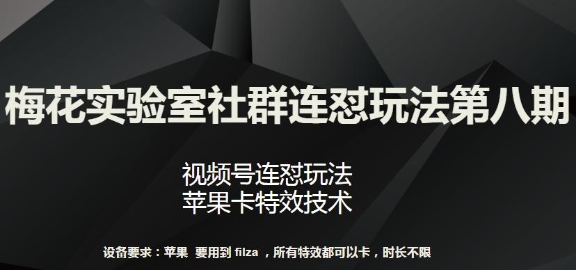 梅花实验室社群连怼玩法第八期，视频号连怼玩法 苹果卡特效技术【揭秘】-鼎铸网