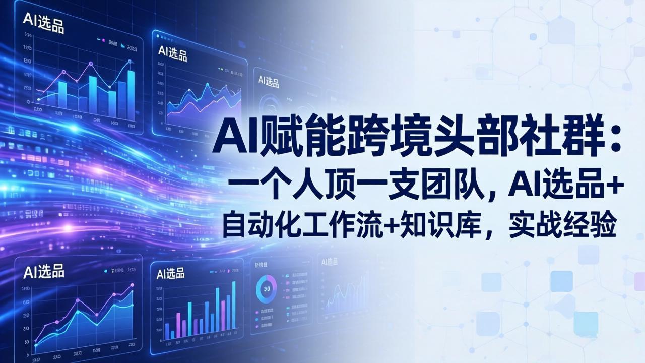 AI赋能跨境头部社群：一个人顶一支团队，AI选品+自动化工作流+知识库，实战经验-更新3月-鼎铸网