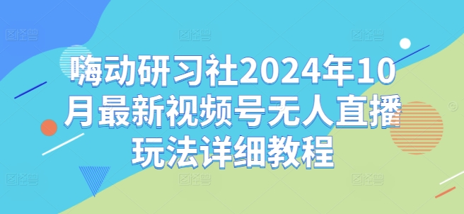 嗨动研习社2024年10月最新视频号无人直播玩法详细教程-鼎铸网