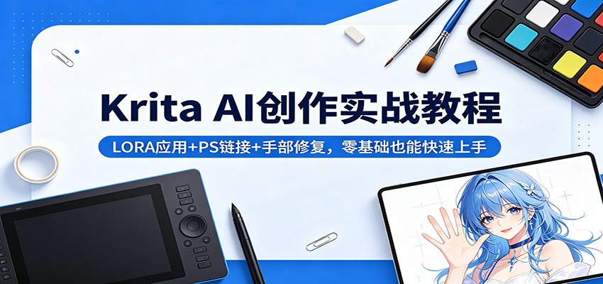 Krita AI创作实战教程：LORA应用+PS链接+手部修复，零基础也能快速上手-鼎铸网
