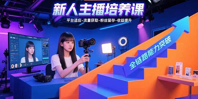 新人主播培养课：平台适应-流量获取-粉丝留存-收益提升 全链路能力突破-鼎铸网
