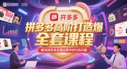 拼多多高阶打造爆款全套课程，解决拼多多店铺运营中99%的问题-鼎铸网