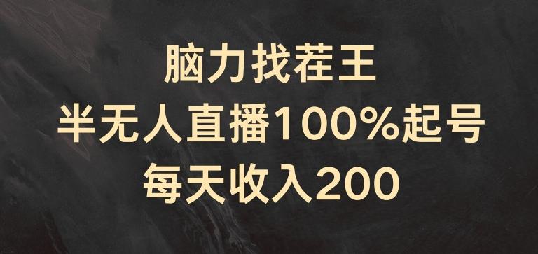 脑力找茬王，半无人直播100%起号，每天收入200+【揭秘】-鼎铸网
