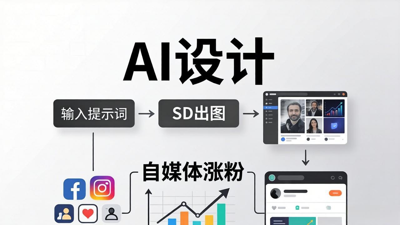 人人都是AI设计师：SD出图+自媒体涨粉一站教学，告别图文素材焦虑，AI设计让你轻松避开内卷-鼎铸网
