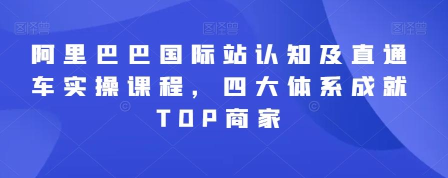 阿里巴巴国际站认知及直通车实操课程，四大体系成就TOP商家-鼎铸网