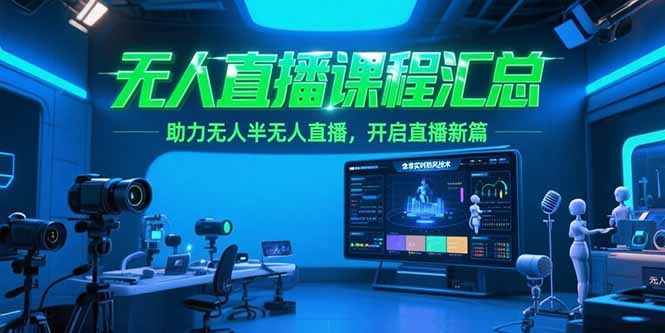 无人直播课程汇总，含非实时防风技术，助力无人半无人直播，开启直播新篇-鼎铸网