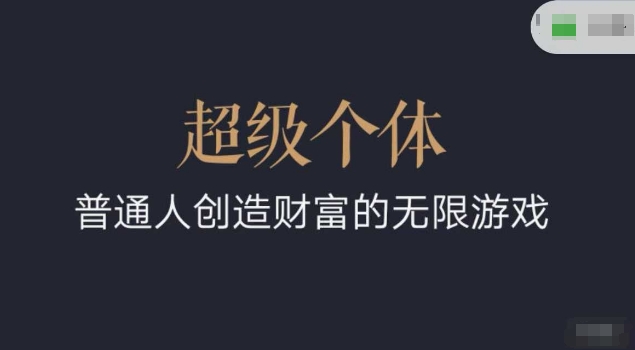 超级个体2024-2025翻盘指南，普通人创造财富的无限游戏-鼎铸网