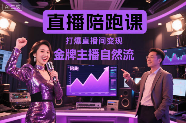 直播陪跑课，金牌主播自然流打爆直播间，复制高变现玩法-鼎铸网