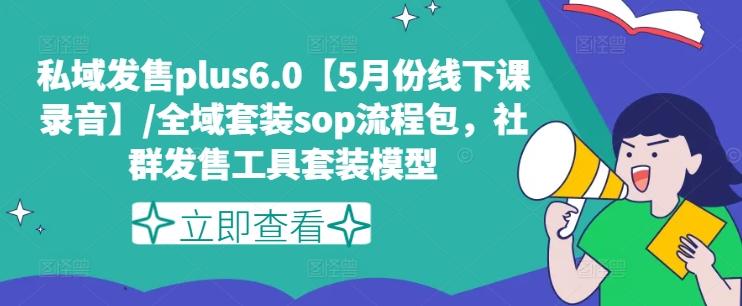 私域发售plus6.0【5月份线下课录音】/全域套装sop流程包，社群发售工具套装模型-鼎铸网