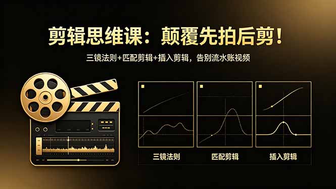 剪辑思维课：颠覆先拍后剪！三镜法则+匹配剪辑+插入剪辑，告别流水账视频-鼎铸网