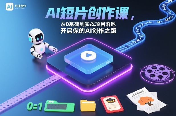 AI短片创作课，从0基础到实战项目落地，开启你的AI创作之路(更新0411)-鼎铸网