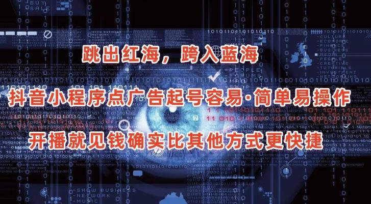 抖音小程序点广告项目，起号容易，简单易操作，开播就见有收益【揭秘】-鼎铸网