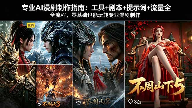 专业AI漫剧制作指南：工具+剧本+提示词+流量全流程，零基础也能玩转专业漫剧制作-鼎铸网