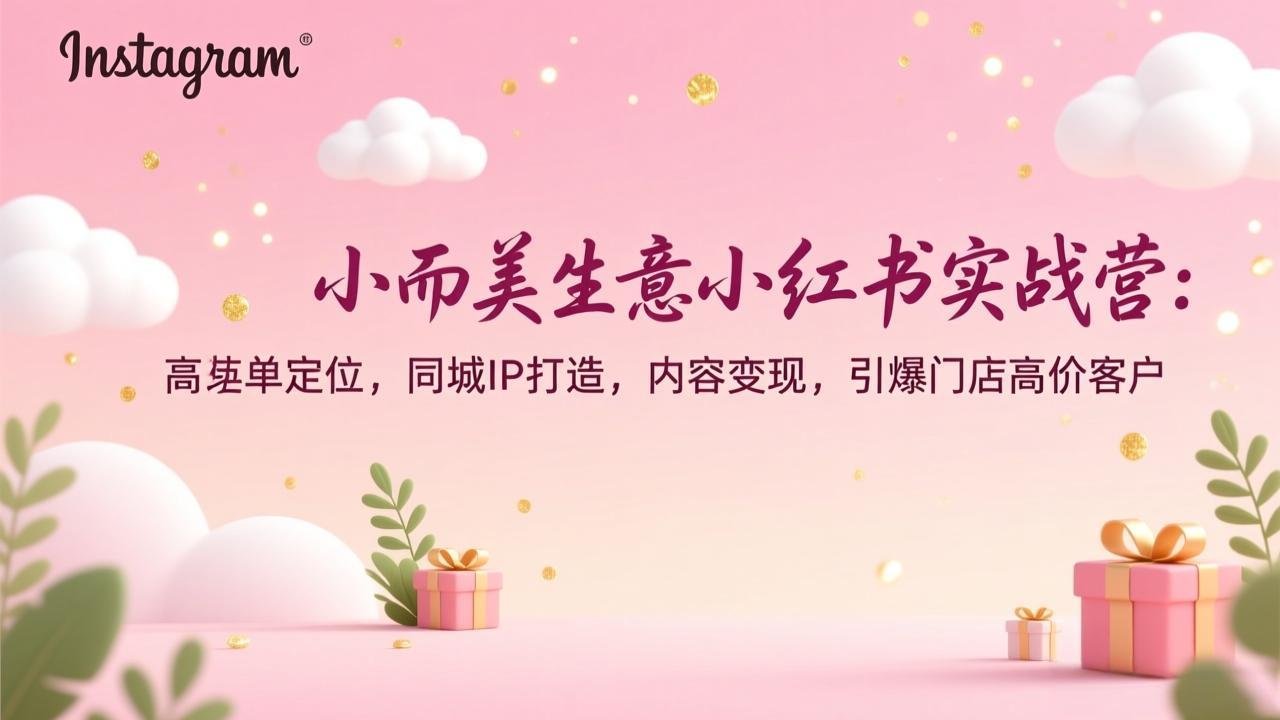 小而美生意小红书实战营：高客单定位，同城IP打造，内容变现，引爆门店高价客户-鼎铸网