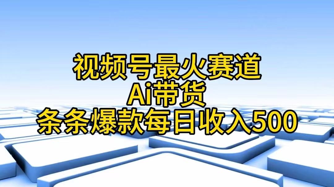 视频号最火赛道——Ai带货条条爆款每日收入500-鼎铸网