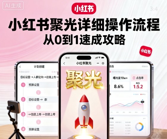 小红书聚光详细操作流程，小红书聚光从0到1速成攻略-鼎铸网