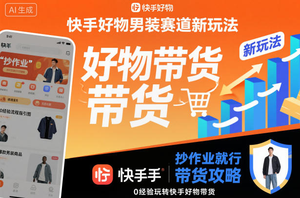 快手好物男装赛道新玩法，抄作业就行，0经验玩转快手好物带货-鼎铸网