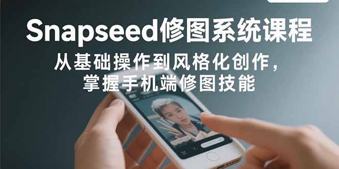 Snapseed修图系统课程：从基础操作到风格化创作，掌握手机端修图技能-鼎铸网