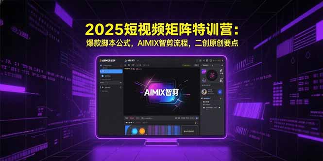 2025短视频矩阵特训营：爆款脚本公式，AIMIX智剪流程，二创原创要点-鼎铸网